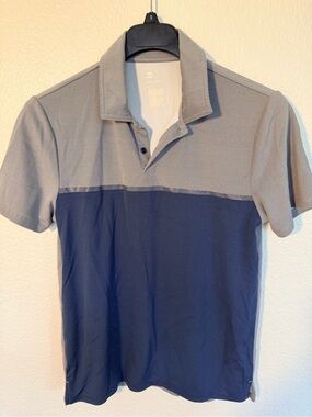 all in motion Grey and Navy Two-Tone Polo